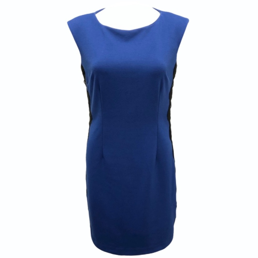 Laundry by Design Blue Black Lace Sleeveless Sheath Dress - Size 6